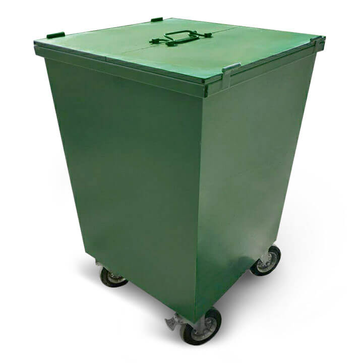 Контейнер КСТ металевий для ТПВ з кришкой та колесами 750 л